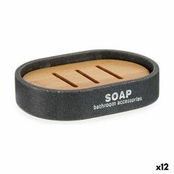 Portasapone Berilo 77934 Marrone Grigio Resina 8 x 2,5 x 12,5 cm (12 Unità)