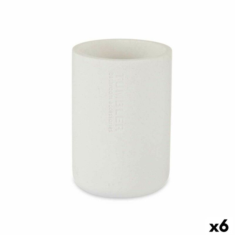 Portaspazzolini da Denti Berilo B5456BC-2 - 450 Bianco Resina 7,8 x 10,5 x 7,8 cm (6 Unità)