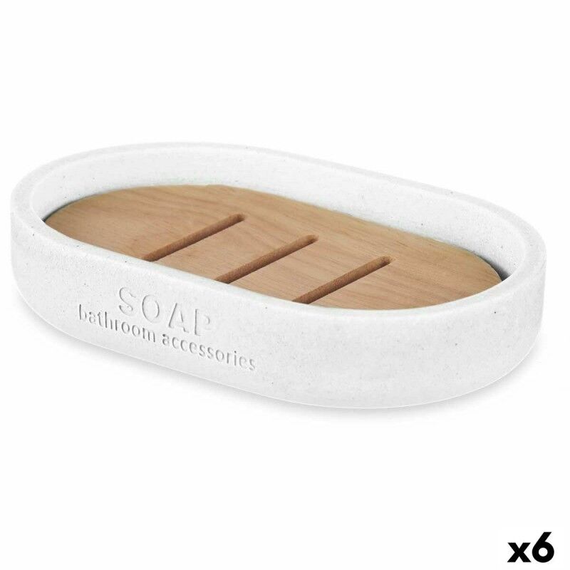 Portasapone Berilo B5456BC-4 - 455 Bianco Resina Bambù 12,5 x 2,5 x 8,5 cm (6 Unità) Portasapone Berilo B5456BC-4 - 455 Bianco Resina Bambù 12,5 x 2,5 x 8,5 cm (6 Unità)