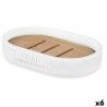 Portasapone Berilo B5456BC-4 - 455 Bianco Resina Bambù 12,5 x 2,5 x 8,5 cm (6 Unità)