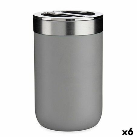Portaspazzolini da Denti Berilo BP15-002-3 Grigio Argentato Plastica 7,7 x 11,2 x 7,7 cm (6 Unità)