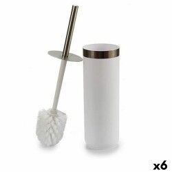 Scopino per il Bagno Berilo BP15-005R-2 Bianco Argentato Plastica 9,5 x 38,5 x 9,5 cm (6 Unità)