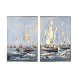 Quadro Home ESPRIT Velieri Mediterraneo 83 x 4,5 x 123 cm (2 Unità)