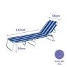 Marbueno Sdraio Pieghevole alluminio a righe blu e bianche per spiaggia e piscina 187X58X24 cm 10364