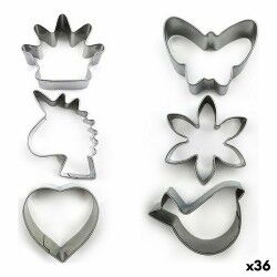 Set di Stampi da Pasticceria Forme Acciaio inossidabile Argentato 3 Pezzi (36 Unità) (3 pcs)