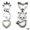 Set di Stampi da Pasticceria Forme Acciaio inossidabile Argentato 3 Pezzi (36 Unità) (3 pcs)