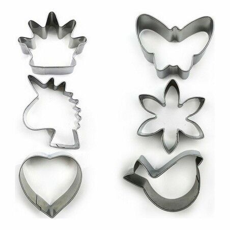 Set di Stampi da Pasticceria Forme Acciaio inossidabile Argentato 3 Pezzi (36 Unità) (3 pcs)