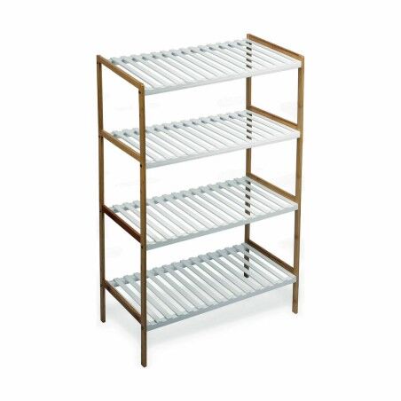 Scaffale Confortime Bianco Marrone 4 Mensole Bambù 70 x 35 x 100 cm (2 Unità)