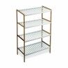 Scaffale Confortime Bianco Marrone 4 Mensole Bambù 70 x 35 x 100 cm (2 Unità)