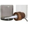 Set da Bagno Home ESPRIT Grigio Trasparente Alluminio Cristallo Legno di acacia 10 x 7 x 16 cm