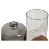 Set da Bagno Home ESPRIT Grigio Trasparente Alluminio Cristallo Legno di acacia 10 x 7 x 16 cm