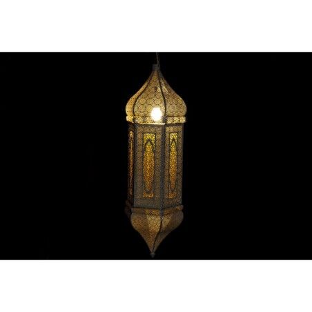 Lampadario Home ESPRIT Bianco Dorato Metallo 40 W 27 x 27 x 91 cm