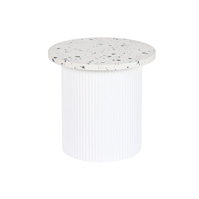 Tavolo aggiuntivo Home ESPRIT Bianco Legno MDF Terrazzo 40 x 40 x 37,5 cm Tavolo aggiuntivo Home ESPRIT Bianco Legno MDF Terrazzo 40 x 40 x 37,5 cm