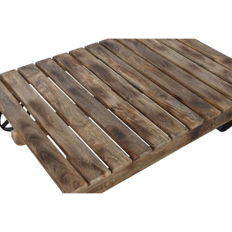 Tavolino da Caffè Home ESPRIT Nero Naturale Metallo Legno di mango 130 x 80 x 32 cm