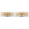 Quadro Home ESPRIT Dorato Tela Legno MDF Albero Tradizionale 90 x 3 x 30 cm (2 Unità)