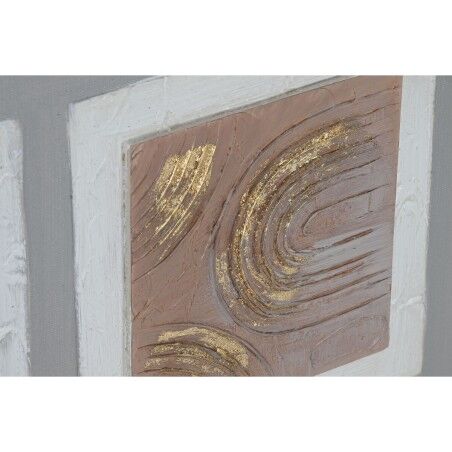 Quadro Home ESPRIT Marrone Beige polistirene Tela A quadri Città 82 x 5 x 82 cm (2 Unità)