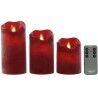 Candela LED Home ESPRIT Rosso 26,5 x 8 x 17 cm (3 Pezzi)