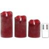 Candela LED Home ESPRIT Rosso 26,5 x 8 x 17 cm (3 Pezzi)