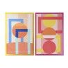 Quadro Home ESPRIT Giallo Rosa Moderno Città 80 x 3,3 x 120 cm (2 Unità)