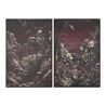 Quadro Home ESPRIT Verde Rosso Granato Dorato Tropicale Giungla 83 x 4 x 123 cm (2 Unità)