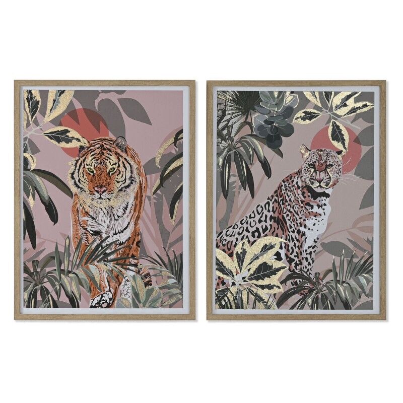 Quadro Home ESPRIT Rosso Verde Coloniale Dorato Giungla 45 x 2,5 x 60 cm (2 Unità) Quadro Home ESPRIT Rosso Verde Coloniale Dorato Giungla 45 x 2,5 x 60 cm (2 Unità)
