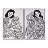 Quadro Home ESPRIT Bianco Nero Donna Scandinavo 83 x 4 x 123 cm (2 Unità)
