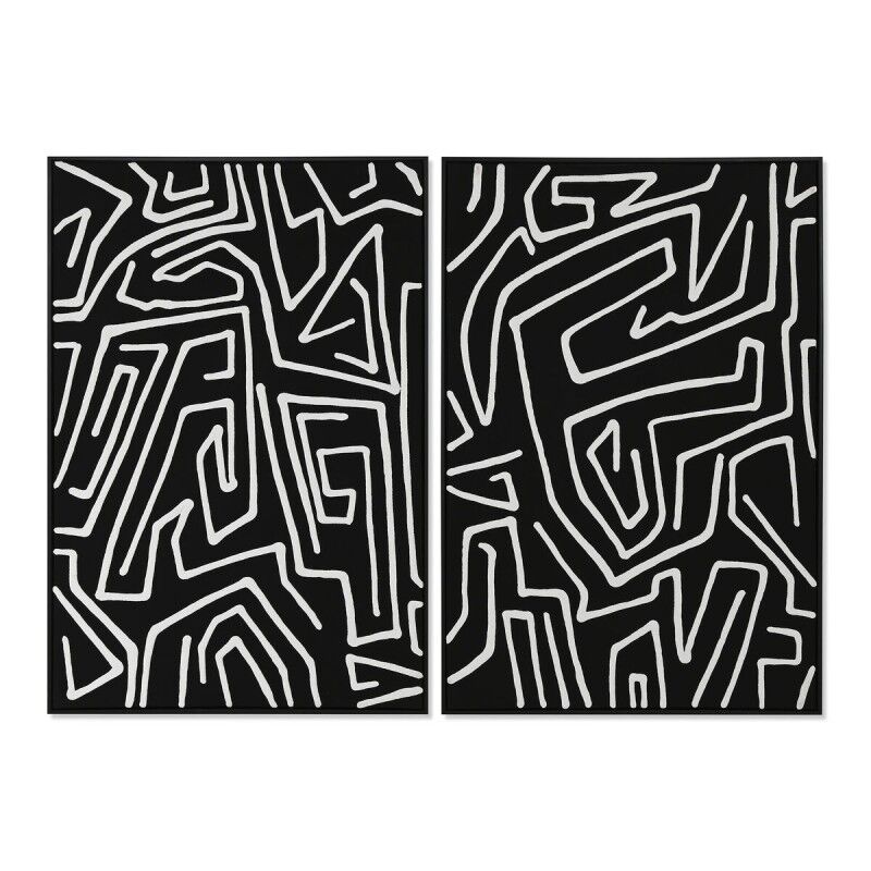 Quadro Home ESPRIT Bianco Nero Moderno 83 x 4 x 123 cm (2 Unità) Quadro Home ESPRIT Bianco Nero Moderno 83 x 4 x 123 cm (2 Unità)