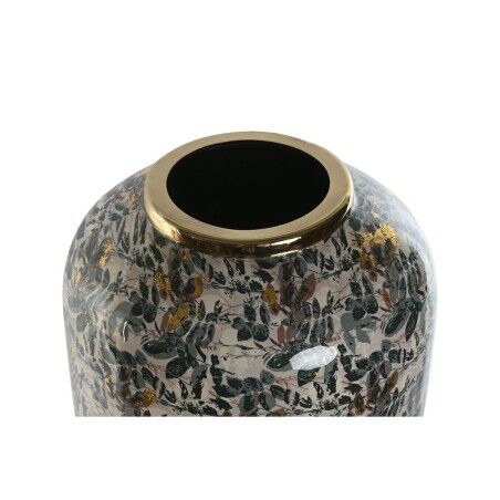 Vaso Home ESPRIT Verde Dorato Metallo 25 x 25 x 69 cm