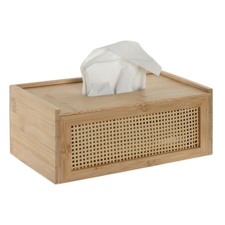 Scatola per fazzoletti di carta Home ESPRIT Bambù Rattan 25 x 13 x 10 cm
