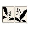 Quadro Home ESPRIT Nero Beige Fiore Città 75 x 4 x 100 cm (2 Unità)