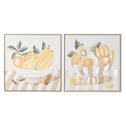 Quadro Home ESPRIT Giallo Beige Cottage 80 x 4 x 80 cm (2 Unità)