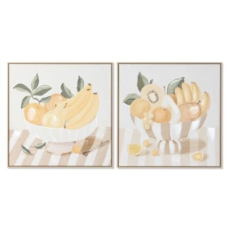 Quadro Home ESPRIT Giallo Beige Cottage 80 x 4 x 80 cm (2 Unità)