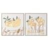 Quadro Home ESPRIT Giallo Beige Cottage 80 x 4 x 80 cm (2 Unità)