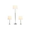 Lampada da Terra Home ESPRIT Bianco Argentato 50 W 220 V 35 x 35 x 150 cm (3 Pezzi)