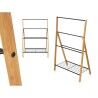 Portasciugamani da Terra Kipit B7816 Nero Metallo Bambù 60 x 90 x 37 cm 4 Unità