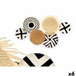 Decorazione da Parete 23SMB8404 Bianco Marrone Nero Metallo 60 x 40 x 5 cm (6 Unità)