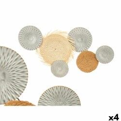 Decorazione da Parete 23SMB1537 Marrone Grigio Metallo 76,8 x 4,4 x 50,2 cm (4 Unità)