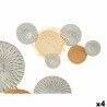 Decorazione da Parete 23SMB1537 Marrone Grigio Metallo 76,8 x 4,4 x 50,2 cm (4 Unità)