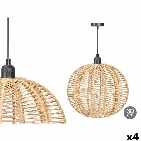 Lampadario 24B521 Nero Naturale Metallo Carta 40 W 28 x 26 x 28 cm (4 Unità)