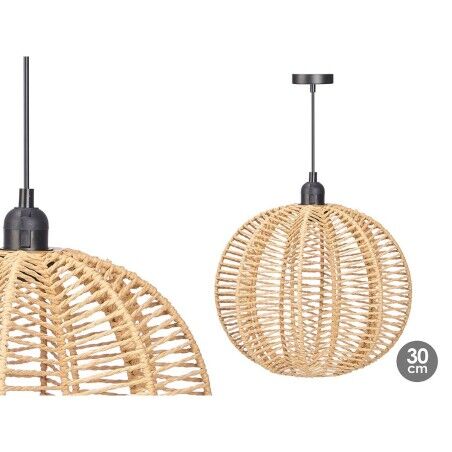 Lampadario 24B521 Nero Naturale Metallo Carta 40 W 28 x 26 x 28 cm (4 Unità)