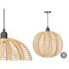 Lampadario 24B521 Nero Naturale Metallo Carta 40 W 28 x 26 x 28 cm (4 Unità)