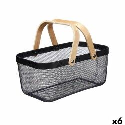 Cestino Multiuso Kinvara 1031 Nero Legno Metallo 42,5 x 18 x 26,5 cm (6 Unità)