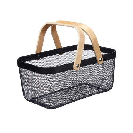 Cestino Multiuso Kinvara 1031 Nero Legno Metallo 42,5 x 18 x 26,5 cm (6 Unità)