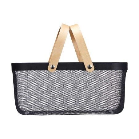 Cestino Multiuso Kinvara 1031 Nero Legno Metallo 42,5 x 18 x 26,5 cm (6 Unità)
