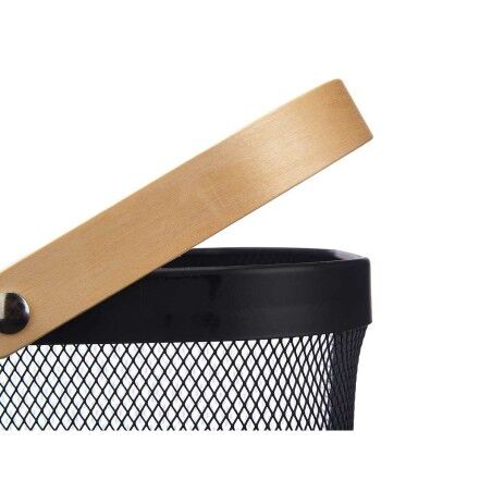 Cestino Multiuso Kinvara 1031 Nero Legno Metallo 42,5 x 18 x 26,5 cm (6 Unità)