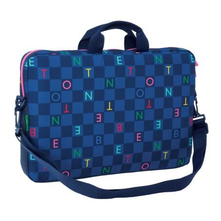 Valigetta per Portatile Benetton Damero Blu Marino 40 x 27 x 4 cm