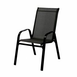 Marbueno Sedia da Giardino Acciaio Nero 91X54X65 cm 10467