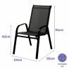 Marbueno Sedia da Giardino Acciaio Nero 91X54X65 cm 10467