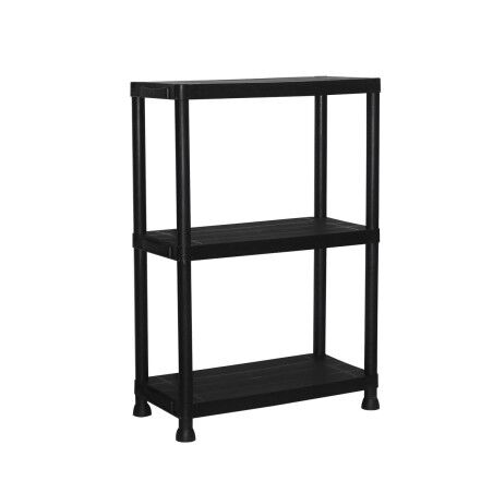 Marbueno Mensola 3 Ripiani Plastica Nera 61x31x91 cm Giardino 10536