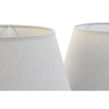 Paralume Home ESPRIT Beige Lino Metallo 40 x 40 x 25 cm (2 Unità)